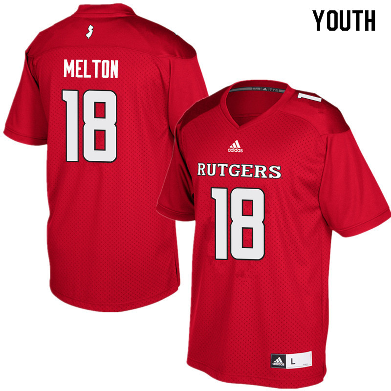 Youth #18 Bo Melton Rutgers Scarlet Knights College Football Jerseys Sale-Red